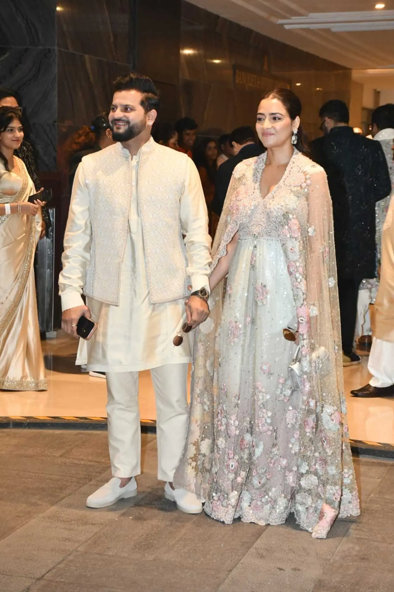 Suresh Raina also arrived accompanied by his wife Priyanka Chaudhary dressed in their ethnic best.